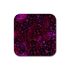 Retro Flower Pattern Design Batik Rubber Coaster (square)  by Sapixe