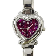 Retro Flower Pattern Design Batik Heart Italian Charm Watch by Sapixe