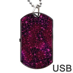 Retro Flower Pattern Design Batik Dog Tag Usb Flash (two Sides) by Sapixe