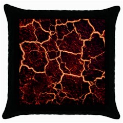 Lava Cracked Background Fire Throw Pillow Case (black) by Sapixe