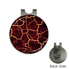 Lava Cracked Background Fire Hat Clips With Golf Markers by Sapixe