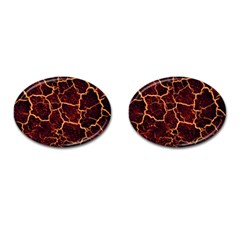 Lava Cracked Background Fire Cufflinks (oval) by Sapixe