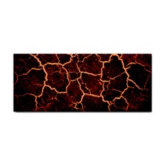 Lava Cracked Background Fire Hand Towel by Sapixe