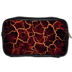 Lava Cracked Background Fire Toiletries Bag (one Side) by Sapixe