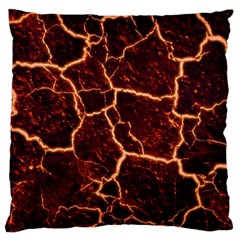 Lava Cracked Background Fire Large Cushion Case (one Side) by Sapixe