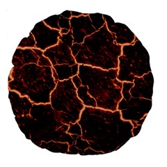 Lava Cracked Background Fire Large 18  Premium Round Cushions by Sapixe