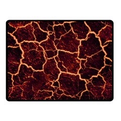 Lava Cracked Background Fire Double Sided Fleece Blanket (small)  by Sapixe