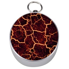 Lava Cracked Background Fire Silver Compasses by Sapixe