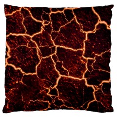 Lava Cracked Background Fire Large Flano Cushion Case (two Sides) by Sapixe