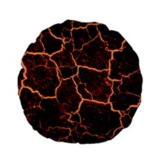 Lava Cracked Background Fire Standard 15  Premium Flano Round Cushions by Sapixe