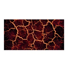 Lava Cracked Background Fire Satin Wrap by Sapixe