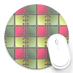 Seamless Pattern Seamless Design Round Mousepads by Sapixe