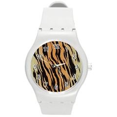 Seamless Pattern Texture Background Round Plastic Sport Watch (M)