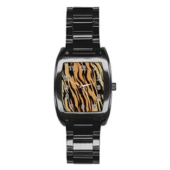 Seamless Pattern Texture Background Stainless Steel Barrel Watch