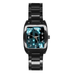 Seamless Repeat Repetitive Stainless Steel Barrel Watch by Sapixe