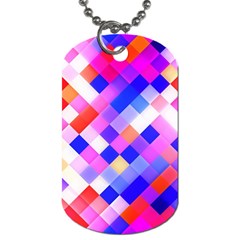 Squares Pattern Geometric Seamless Dog Tag (one Side) by Sapixe