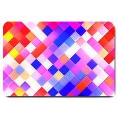 Squares Pattern Geometric Seamless Large Doormat  by Sapixe