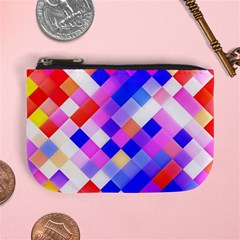 Squares Pattern Geometric Seamless Mini Coin Purse by Sapixe