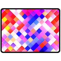 Squares Pattern Geometric Seamless Fleece Blanket (large)  by Sapixe