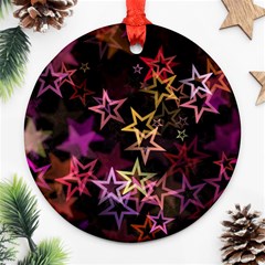 Stars Background Pattern Seamless Ornament (round) by Sapixe