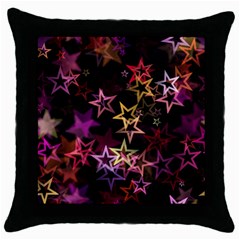 Stars Background Pattern Seamless Throw Pillow Case (black) by Sapixe