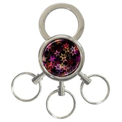 Stars Background Pattern Seamless 3-ring Key Chains by Sapixe