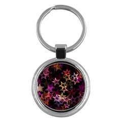 Stars Background Pattern Seamless Key Chains (round)  by Sapixe