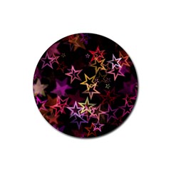 Stars Background Pattern Seamless Rubber Coaster (round)  by Sapixe