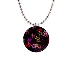 Stars Background Pattern Seamless 1  Button Necklace by Sapixe