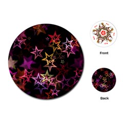 Stars Background Pattern Seamless Playing Cards (round) by Sapixe