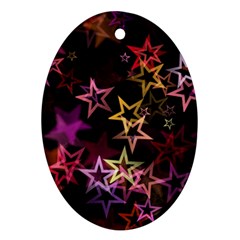 Stars Background Pattern Seamless Oval Ornament (two Sides) by Sapixe