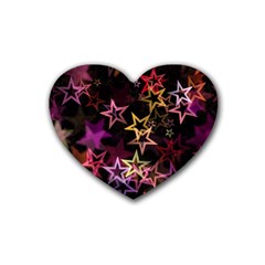 Stars Background Pattern Seamless Heart Coaster (4 Pack)  by Sapixe