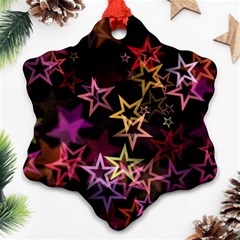 Stars Background Pattern Seamless Snowflake Ornament (two Sides) by Sapixe