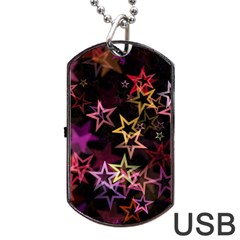 Stars Background Pattern Seamless Dog Tag Usb Flash (one Side) by Sapixe