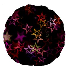 Stars Background Pattern Seamless Large 18  Premium Flano Round Cushions by Sapixe