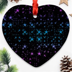 Stars Pattern Seamless Design Heart Ornament (two Sides) by Sapixe