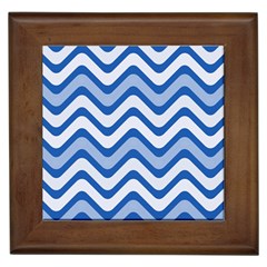 Waves Wavy Lines Pattern Design Framed Tiles by Sapixe