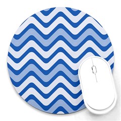 Waves Wavy Lines Pattern Design Round Mousepads by Sapixe