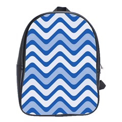 Waves Wavy Lines Pattern Design School Bag (large) by Sapixe