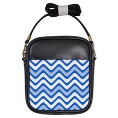 Waves Wavy Lines Pattern Design Girls Sling Bag by Sapixe