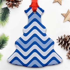 Waves Wavy Lines Pattern Design Christmas Tree Ornament (two Sides) by Sapixe