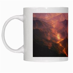 Volcanoes Magma Lava Mountains White Mugs by Sapixe