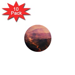 Volcanoes Magma Lava Mountains 1  Mini Buttons (10 Pack)  by Sapixe