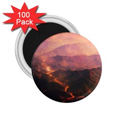 Volcanoes Magma Lava Mountains 2 25  Magnets (100 Pack)  by Sapixe