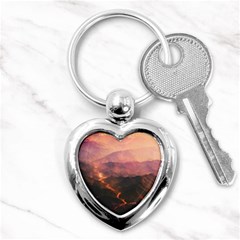 Volcanoes Magma Lava Mountains Key Chains (heart)  by Sapixe