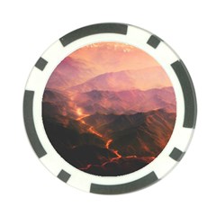 Volcanoes Magma Lava Mountains Poker Chip Card Guard by Sapixe