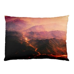 Volcanoes Magma Lava Mountains Pillow Case by Sapixe