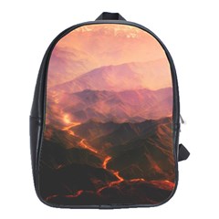 Volcanoes Magma Lava Mountains School Bag (large) by Sapixe