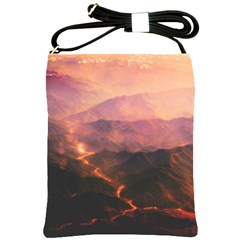 Volcanoes Magma Lava Mountains Shoulder Sling Bag by Sapixe