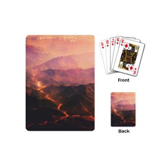 Volcanoes Magma Lava Mountains Playing Cards (mini) by Sapixe